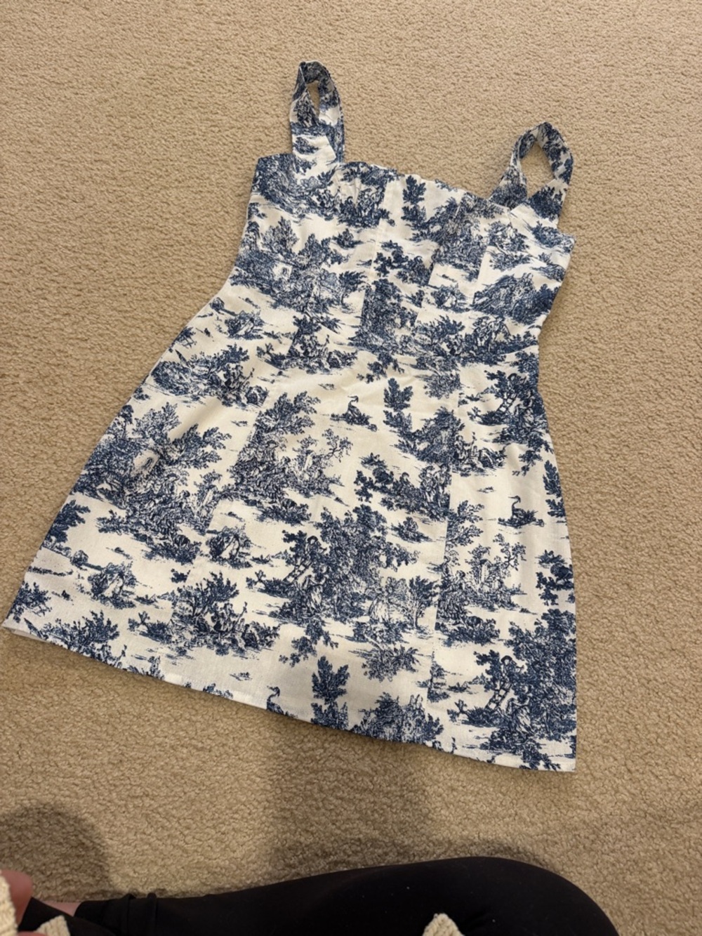Blue & White Toile Mini Dress